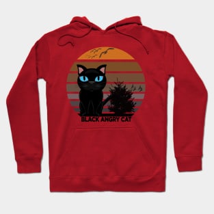 nice black angry cat Hoodie